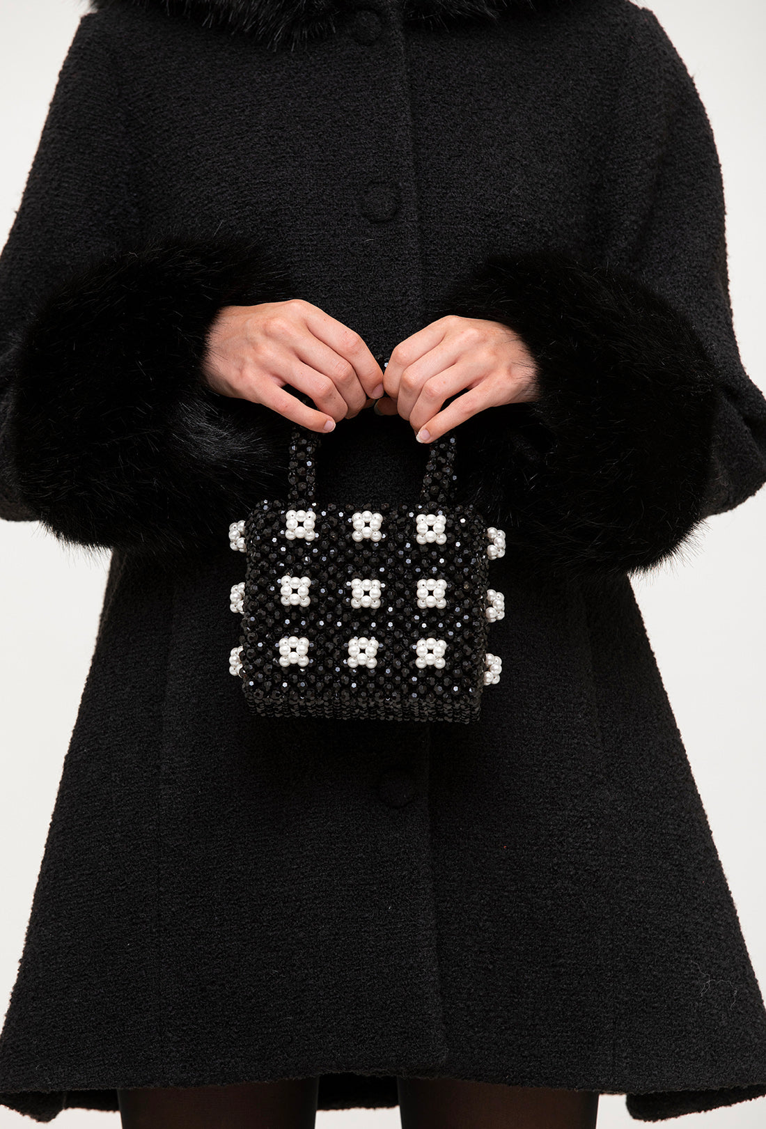 Mini Antonia Bag - Black/Cream - Final sale