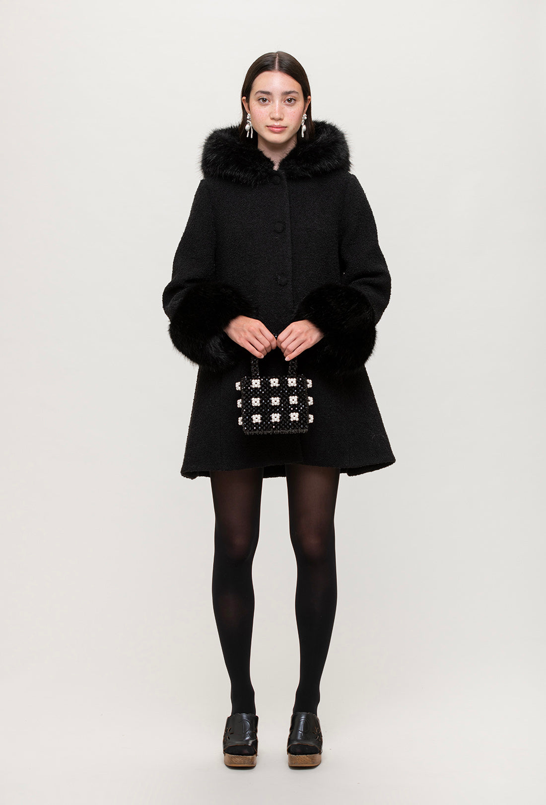 Mini Antonia Bag - Black/Cream - Final sale