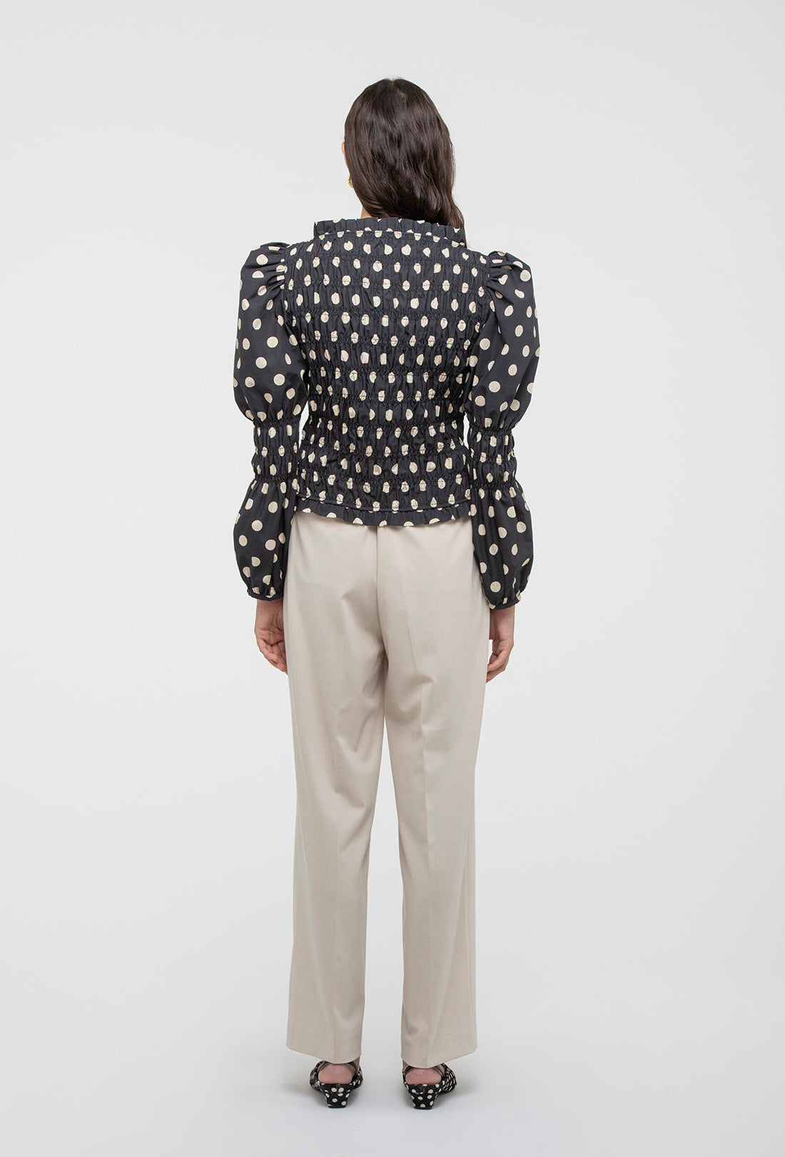 Antoon Blouse - Black/Ecru Spot