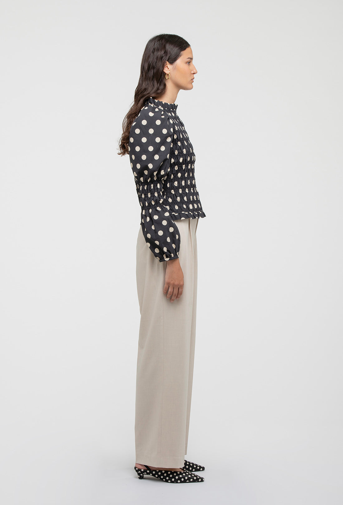 Antoon Blouse - Black/Ecru Spot