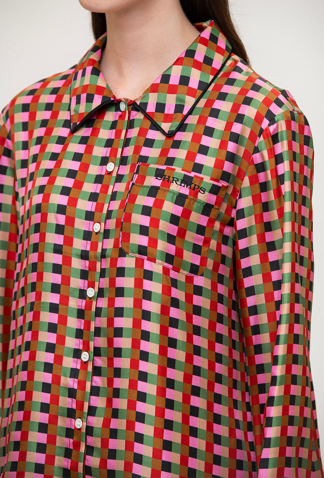 Arley Pyjama Shirt - Grid - Final sale