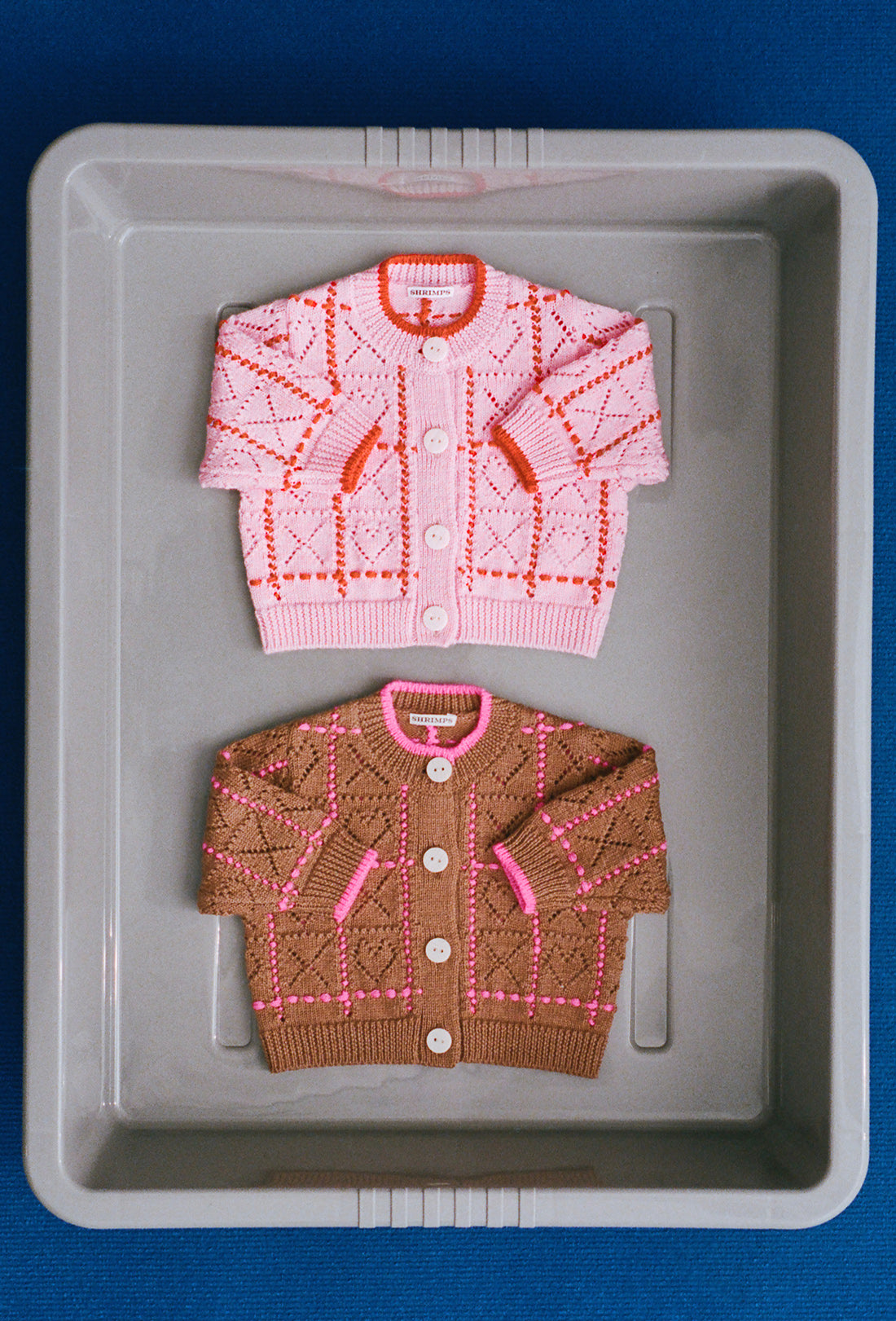 Azra Baby & Kids Cardigan - Soft Pink/Persimmon