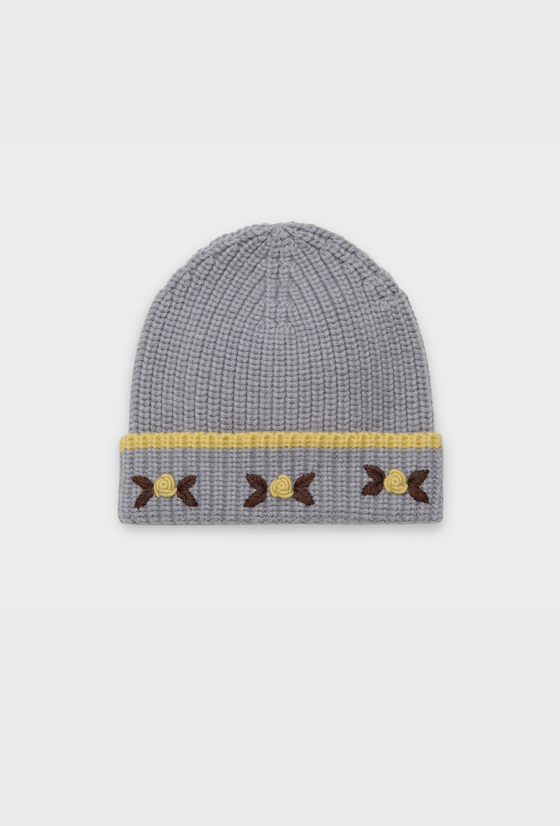 Birdie Beanie - Pale Grey/Dusty Yellow