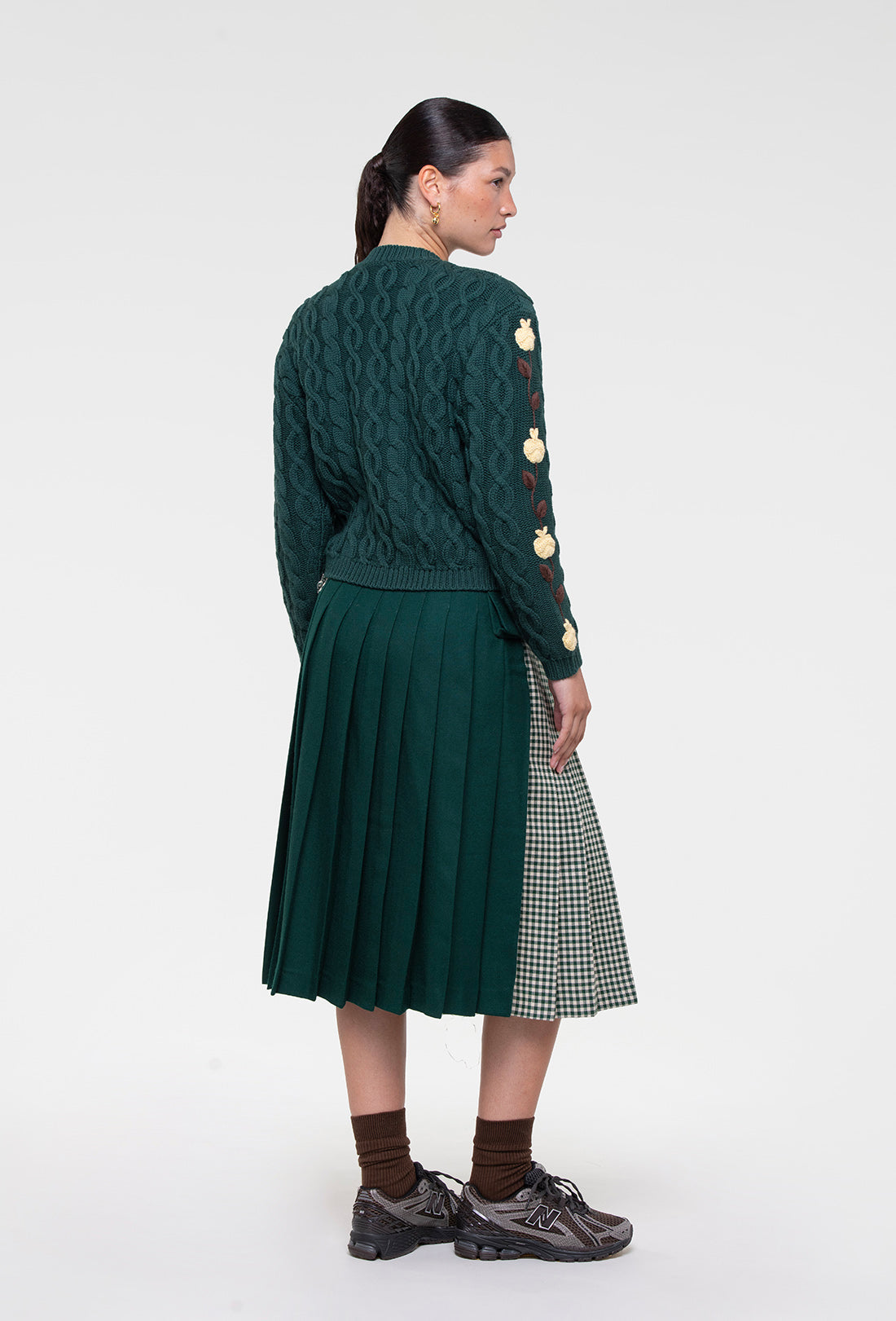 Braeburn Cardigan - Forest Green/Multi