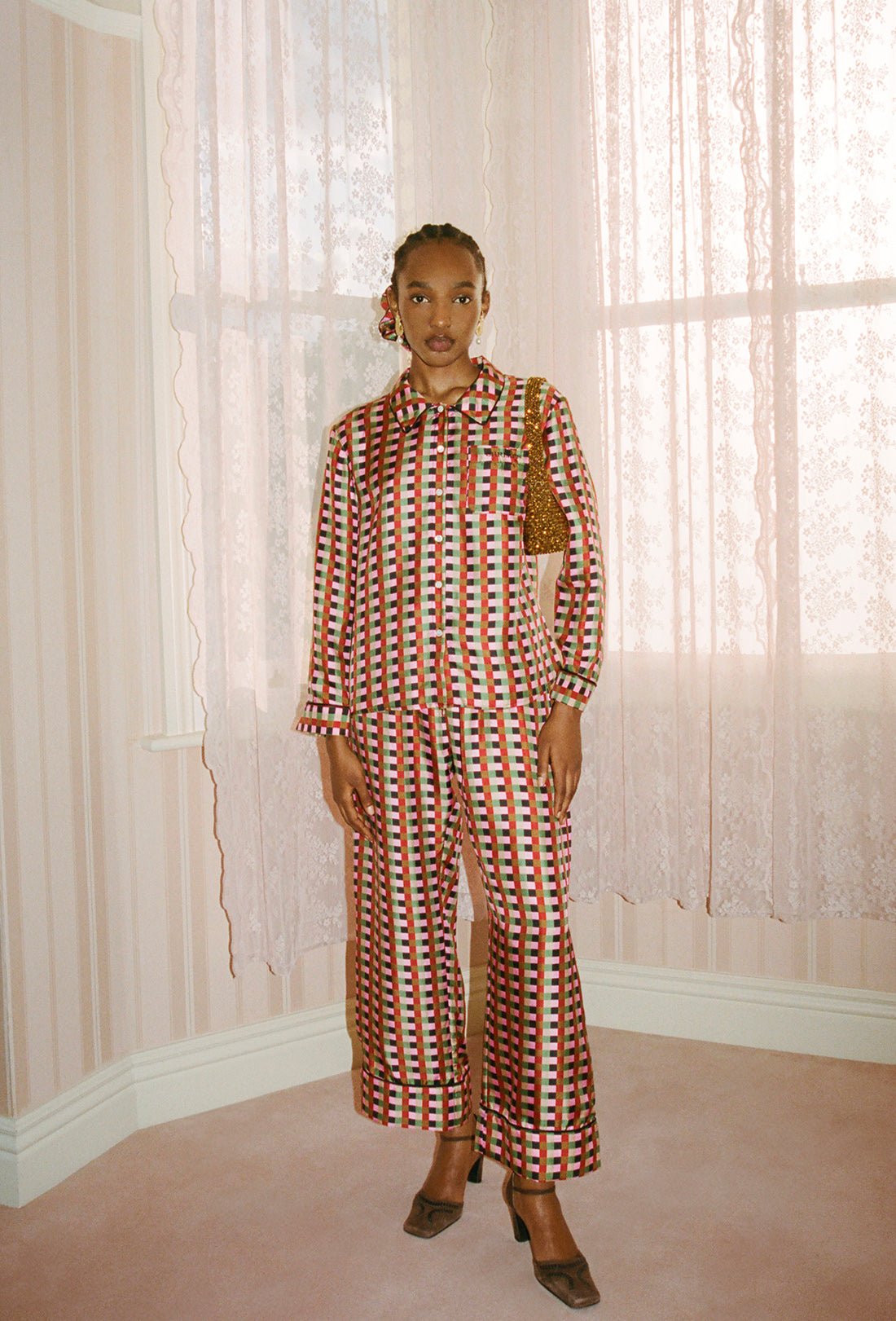 Nixi Pyjama Bottoms - Multi/Grid - Final sale