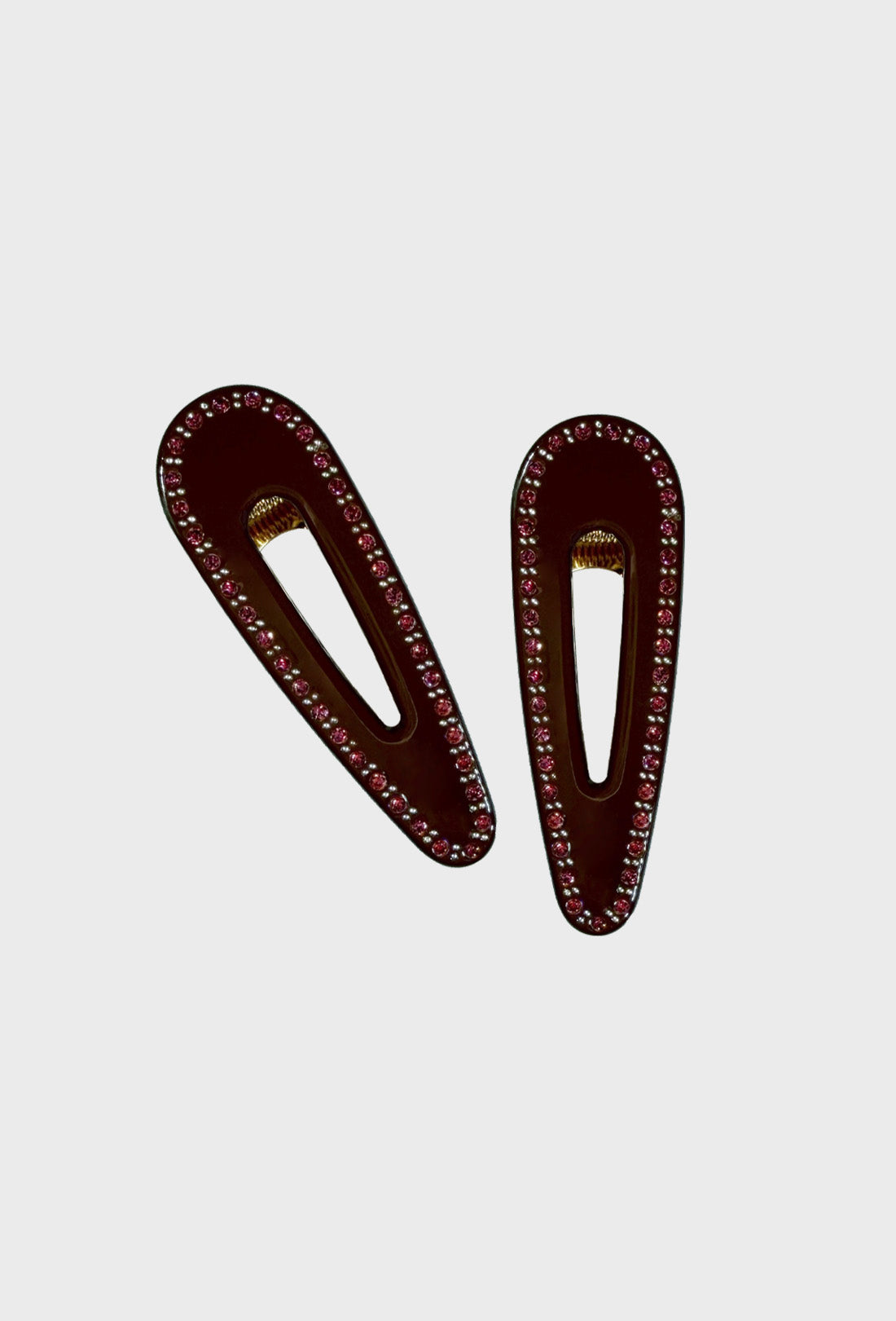 Tort x Shrimps Cora Clips - Brown Jewelled Rose