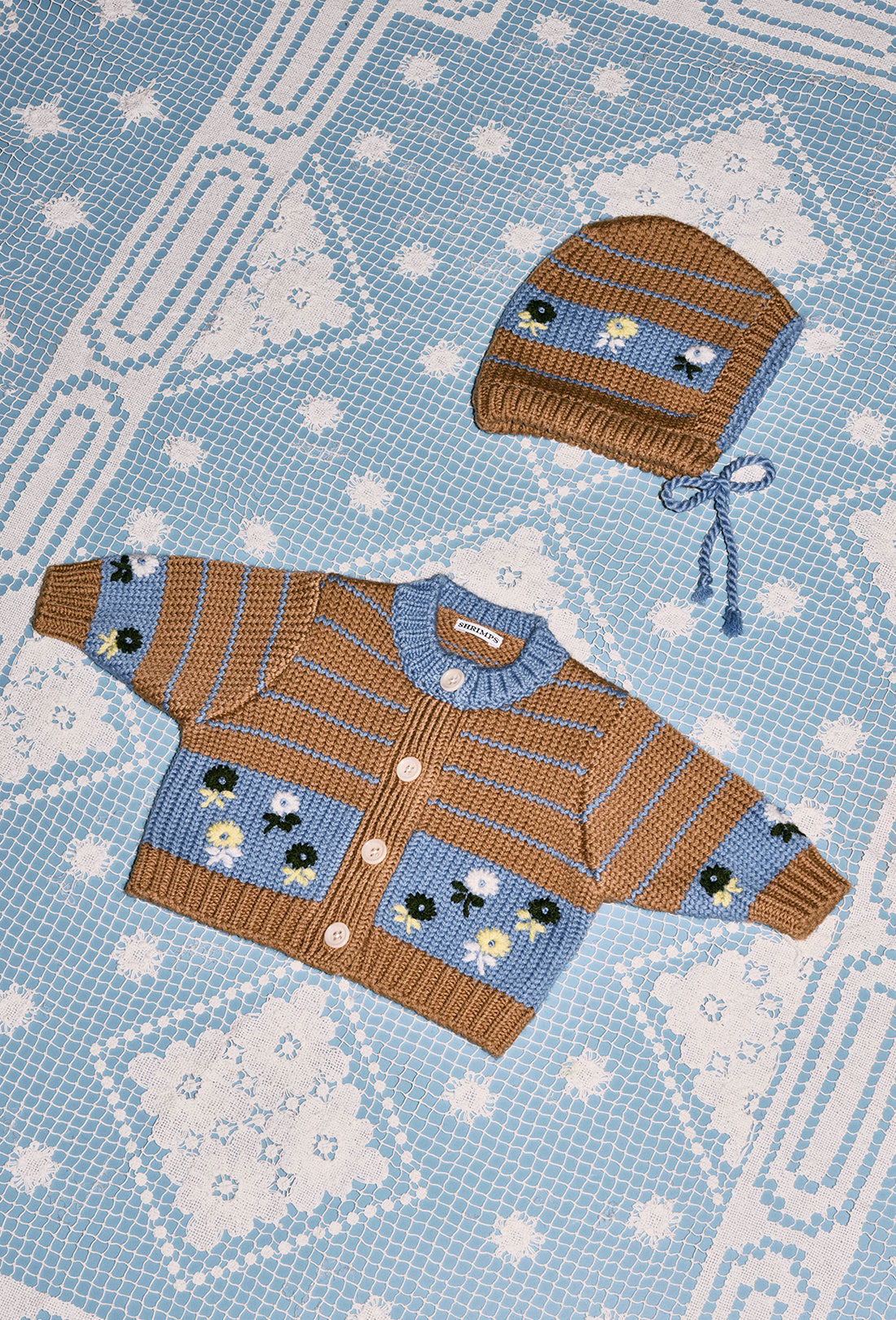 Delia Baby & Kids Cardigan Camel/Greek Blue | Shrimps Baby – shrimps