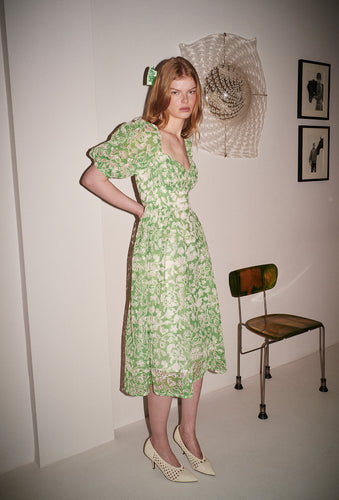 (Harper Exclusive) Electra Dress - Green/Cream