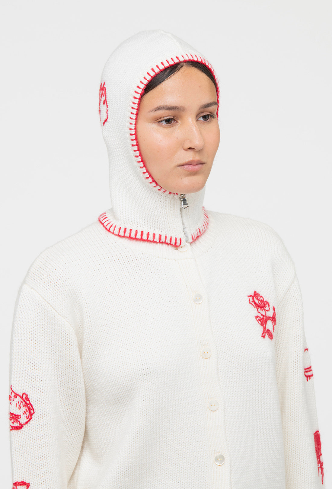 Ford Balaclava - Cream/Rose Red
