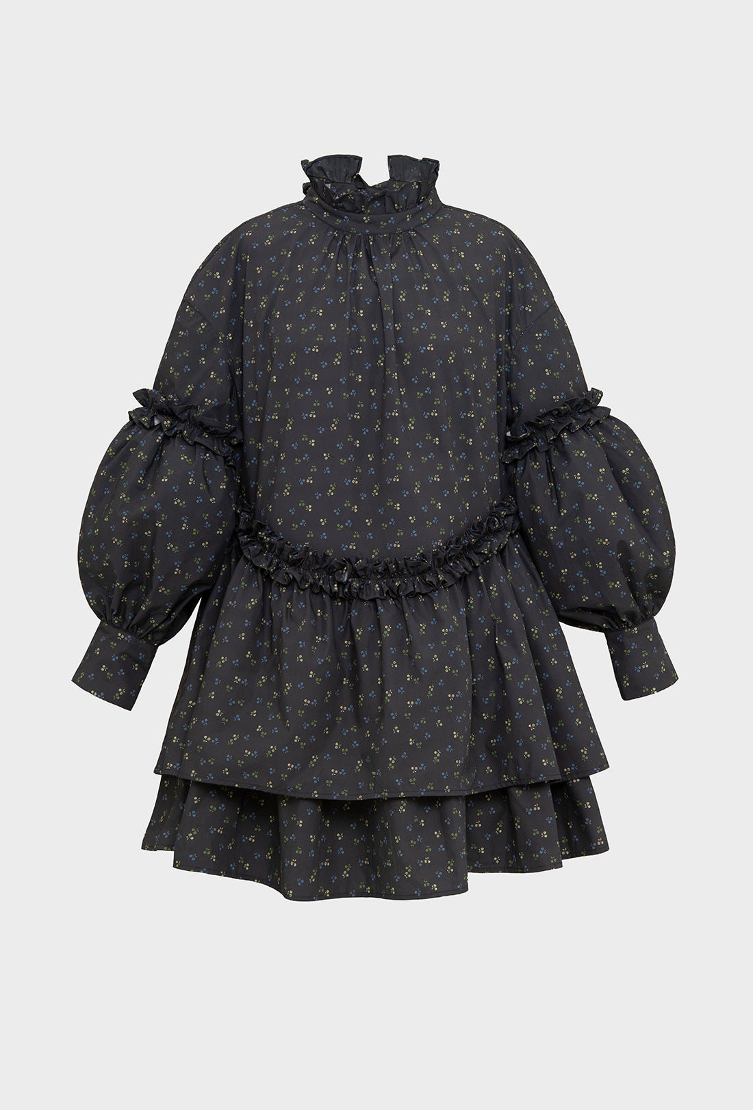 (Shipping End March) Irene Dress - Black Ditzy Floral