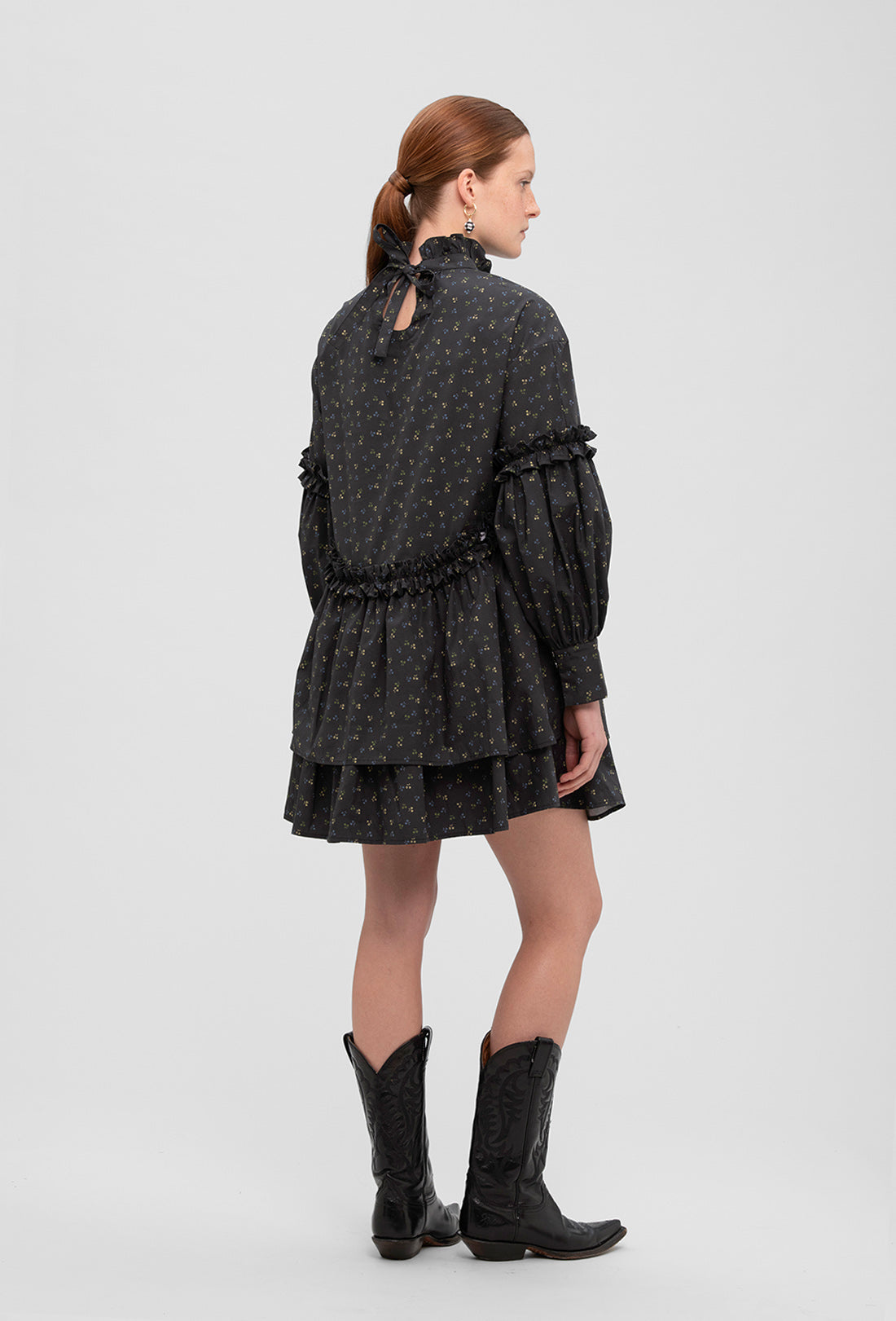 Irene Dress - Black Ditzy Floral