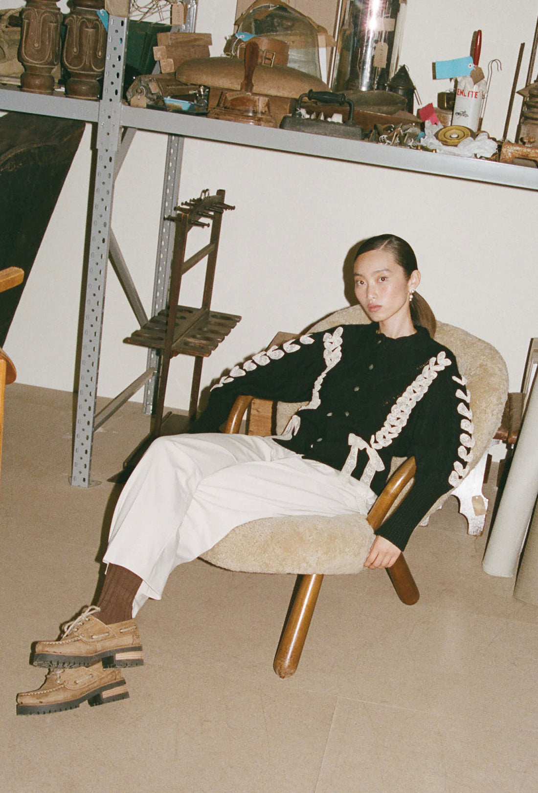 Jesse Cardigan - Black/Cream