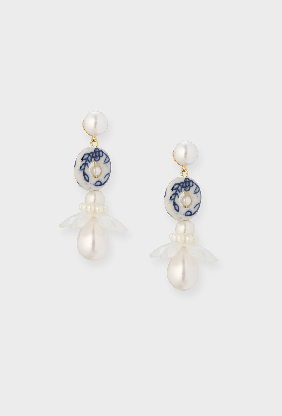 Nia Earrings - Delft Flower