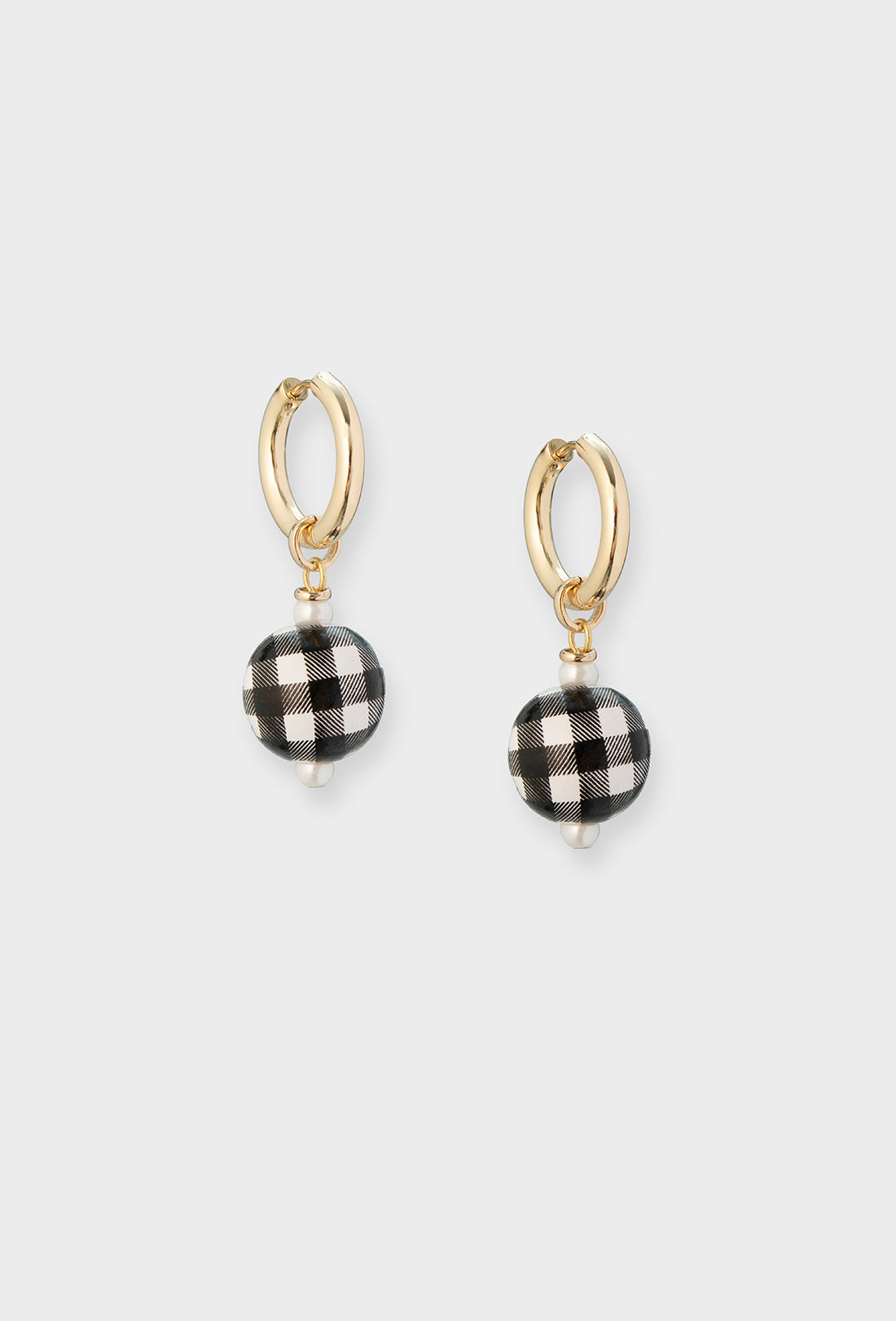 Philo Earrings - Black Gingham