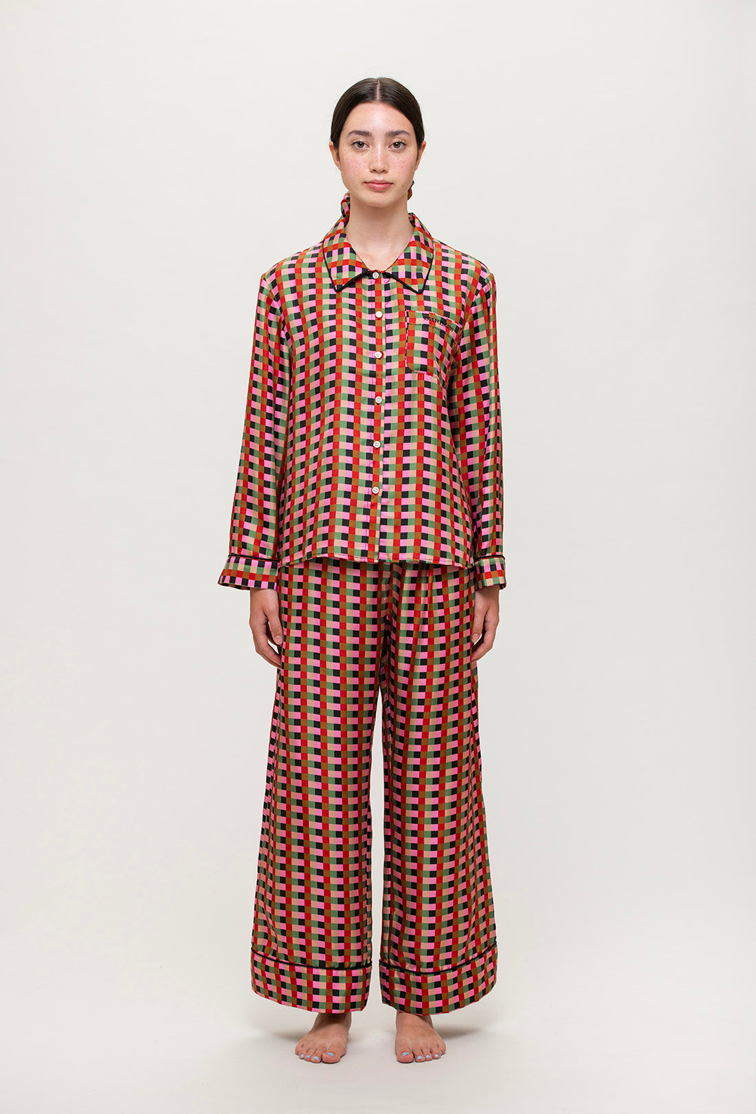 Nixi Pyjama Bottoms - Multi/Grid - Final sale