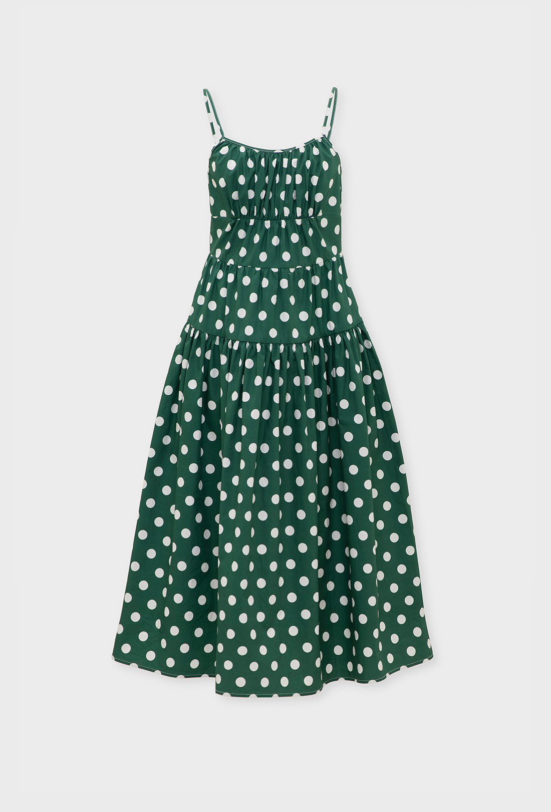 Solace Dress - Cream Spot/Green