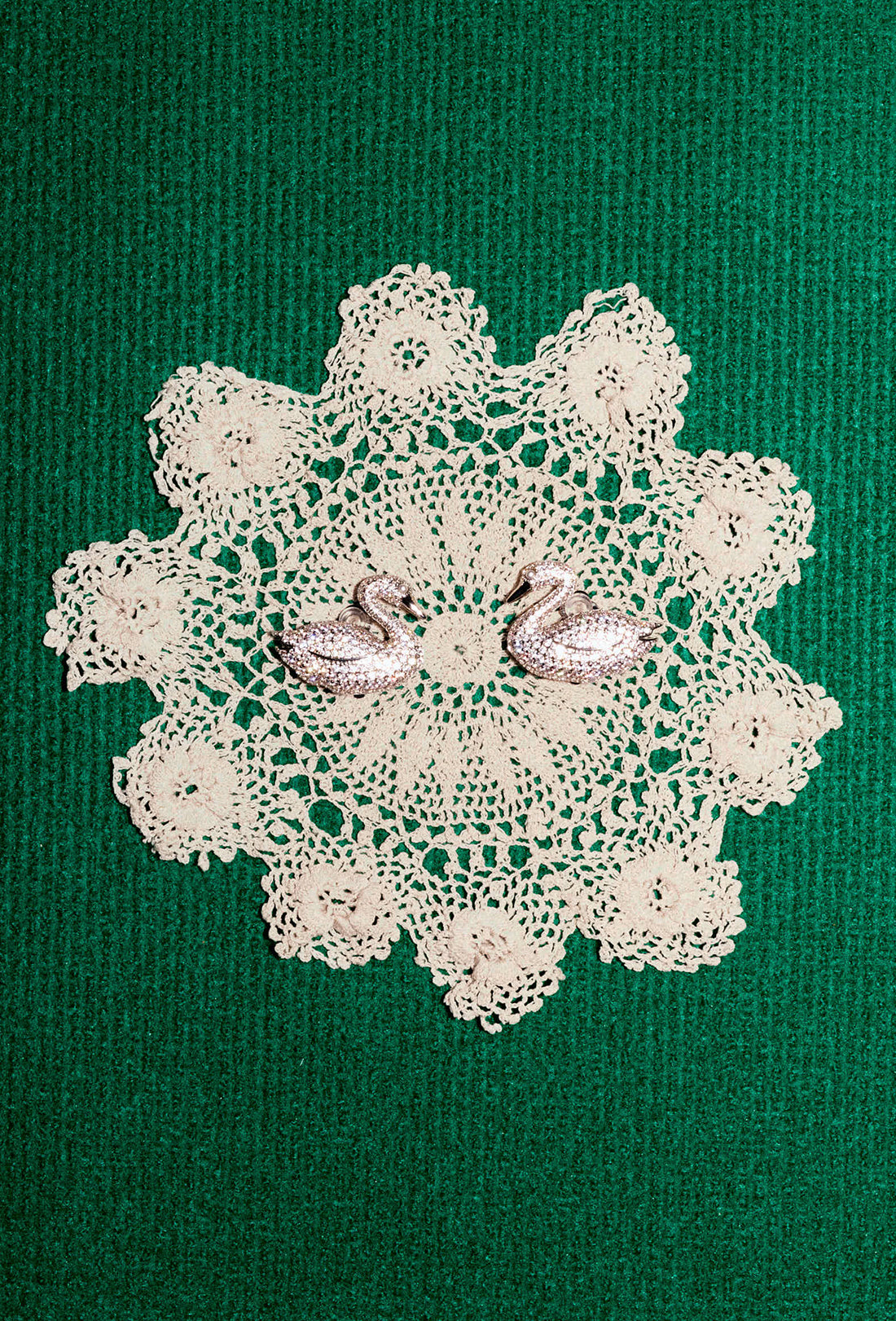 Swan Earrings - Silver