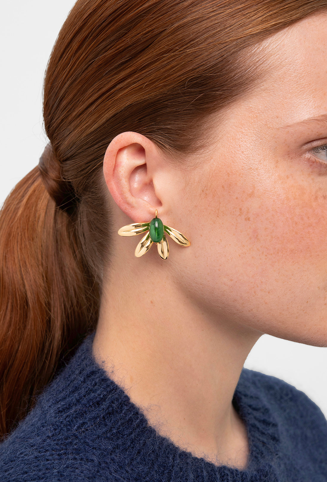Syros Earrings - Gold/Green