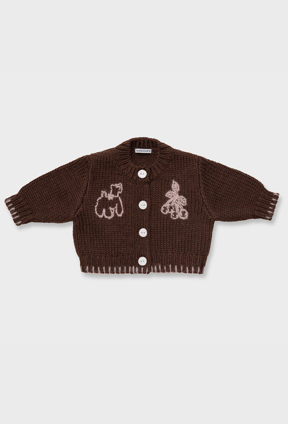 Zeno Baby & Kids Cardigan - Chocolate Brown/Pale Pink