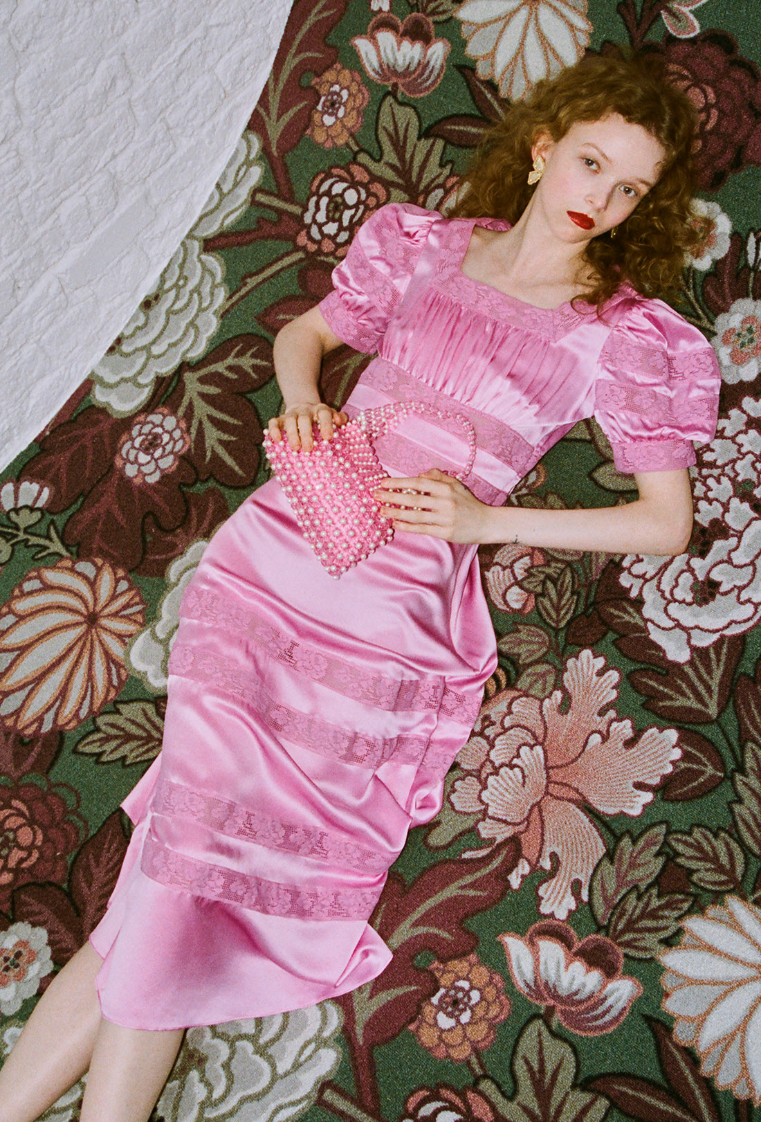 Shrimps Bubblegum Pink Silk Gathered Dress – shrimps