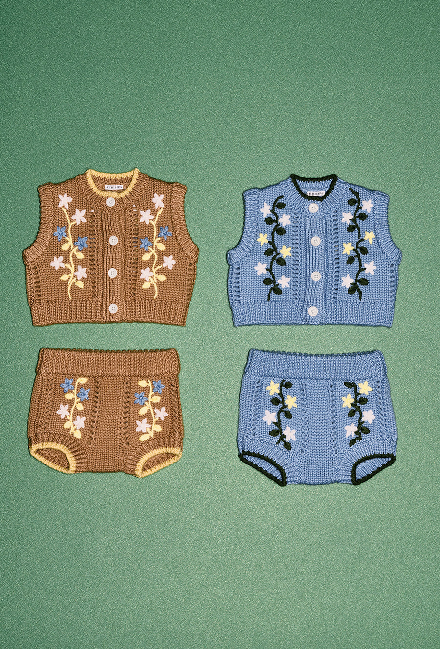 Apollo Baby Vest Camel/Multi | Hand-Embroidered Merino Wool | SHRIMPS ...