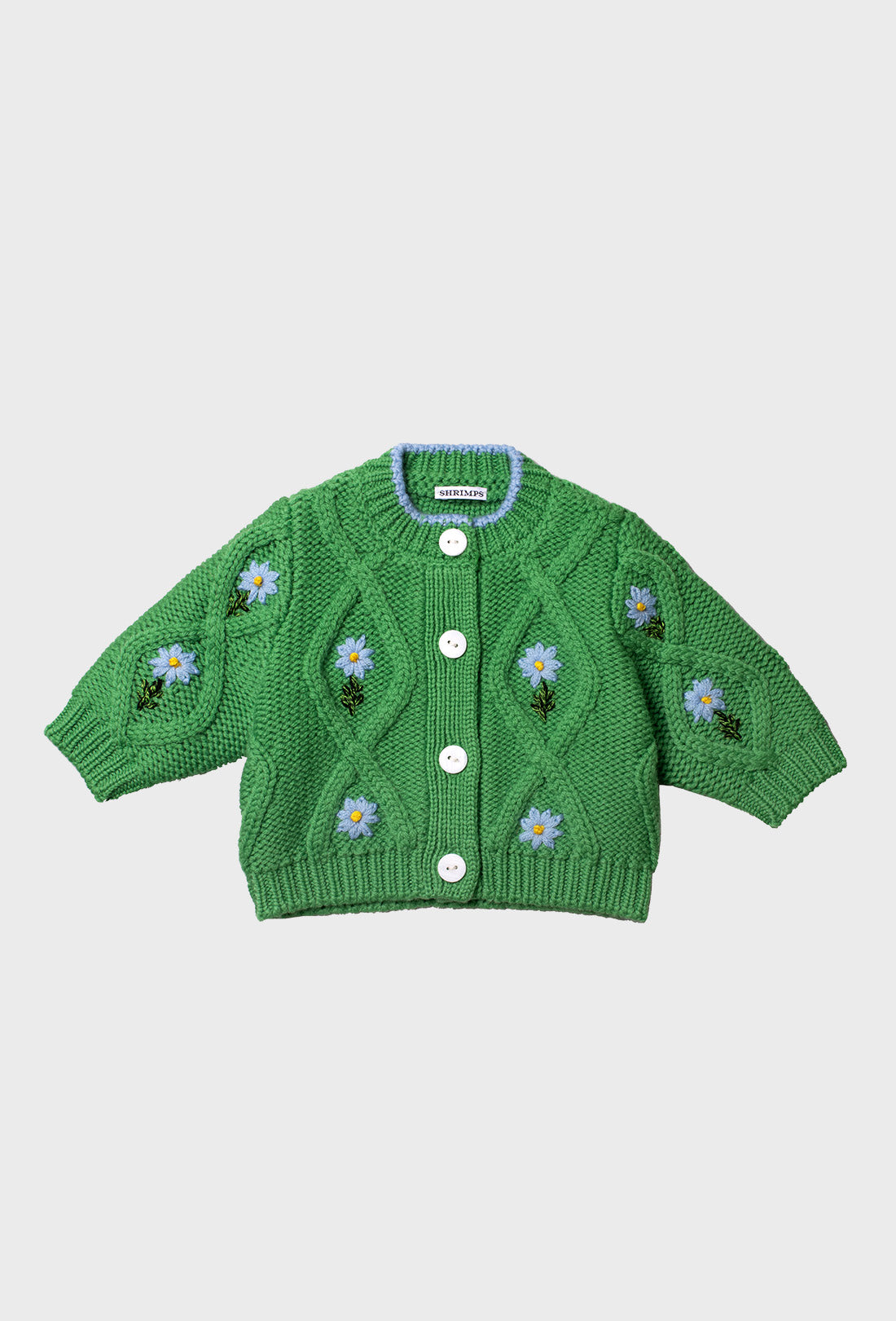 (Delivery Mid August) Minnow Baby Cardigan - Green/Blue