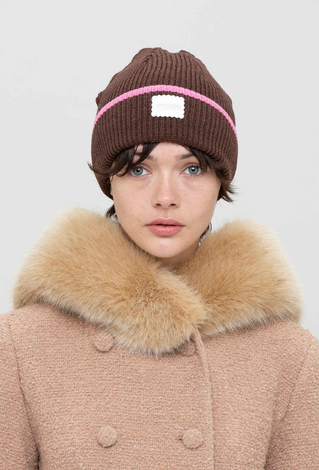 Finley Hat - Coffee/Pink