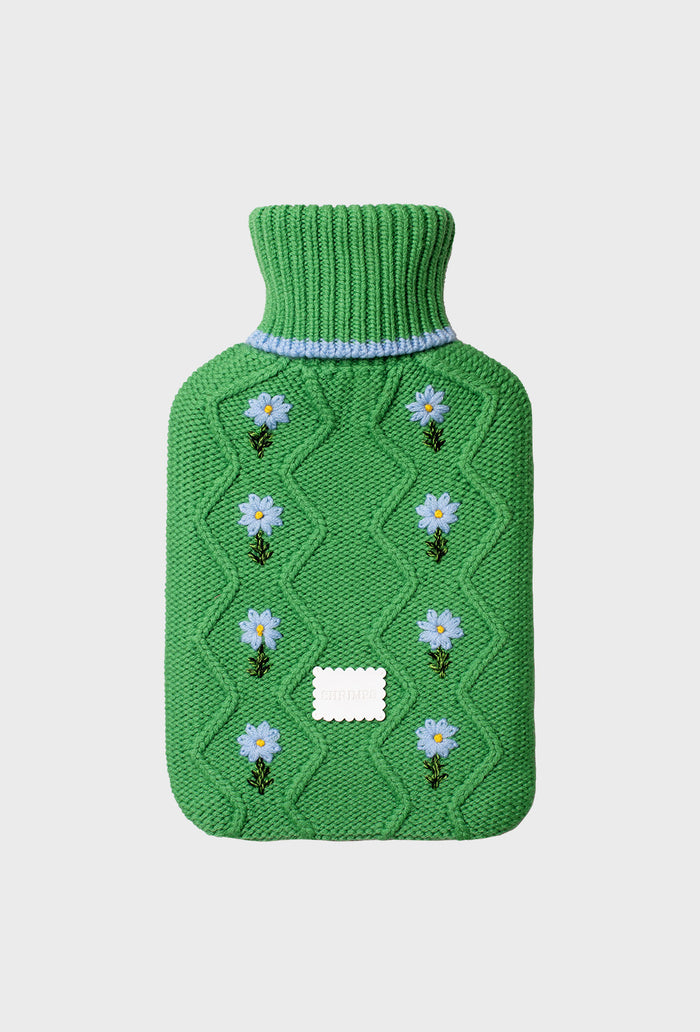 Maria Hot Water Bottle - Green/Blue
