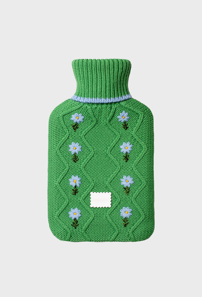 Maria Hot Water Bottle - Green/Blue
