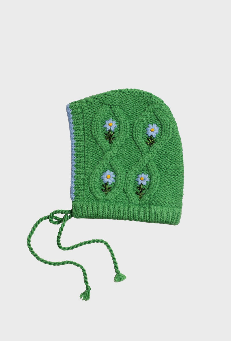 (Delivery Mid-December) Jean Baby Bonnet - Green/Blue