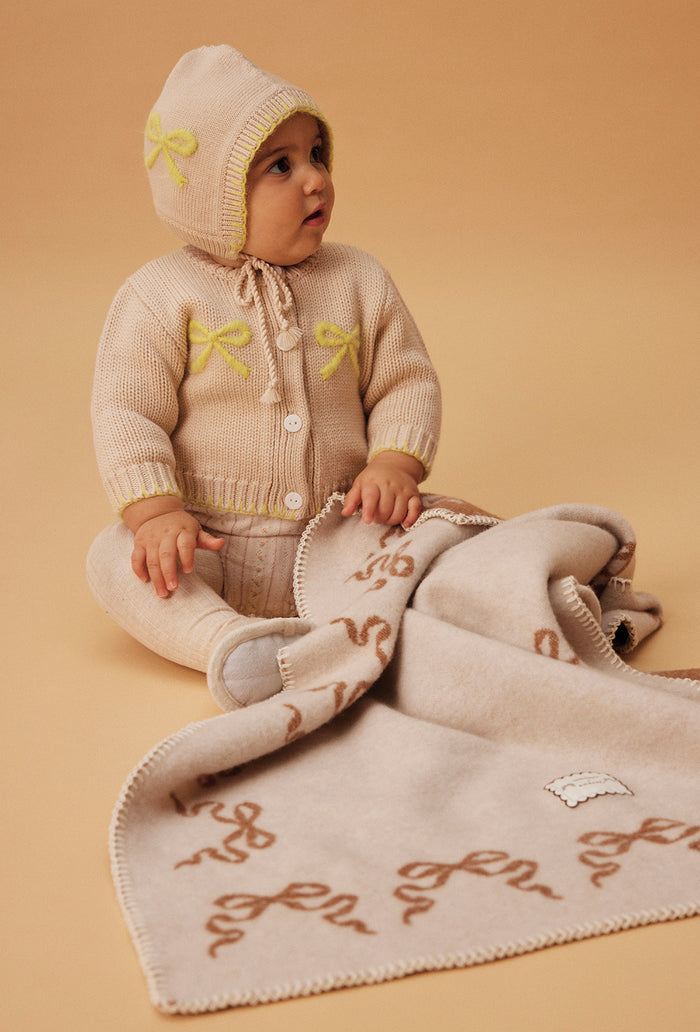 Shrimps x BINIBAMBA Reversible Baby Blanket - Bruno/Milk