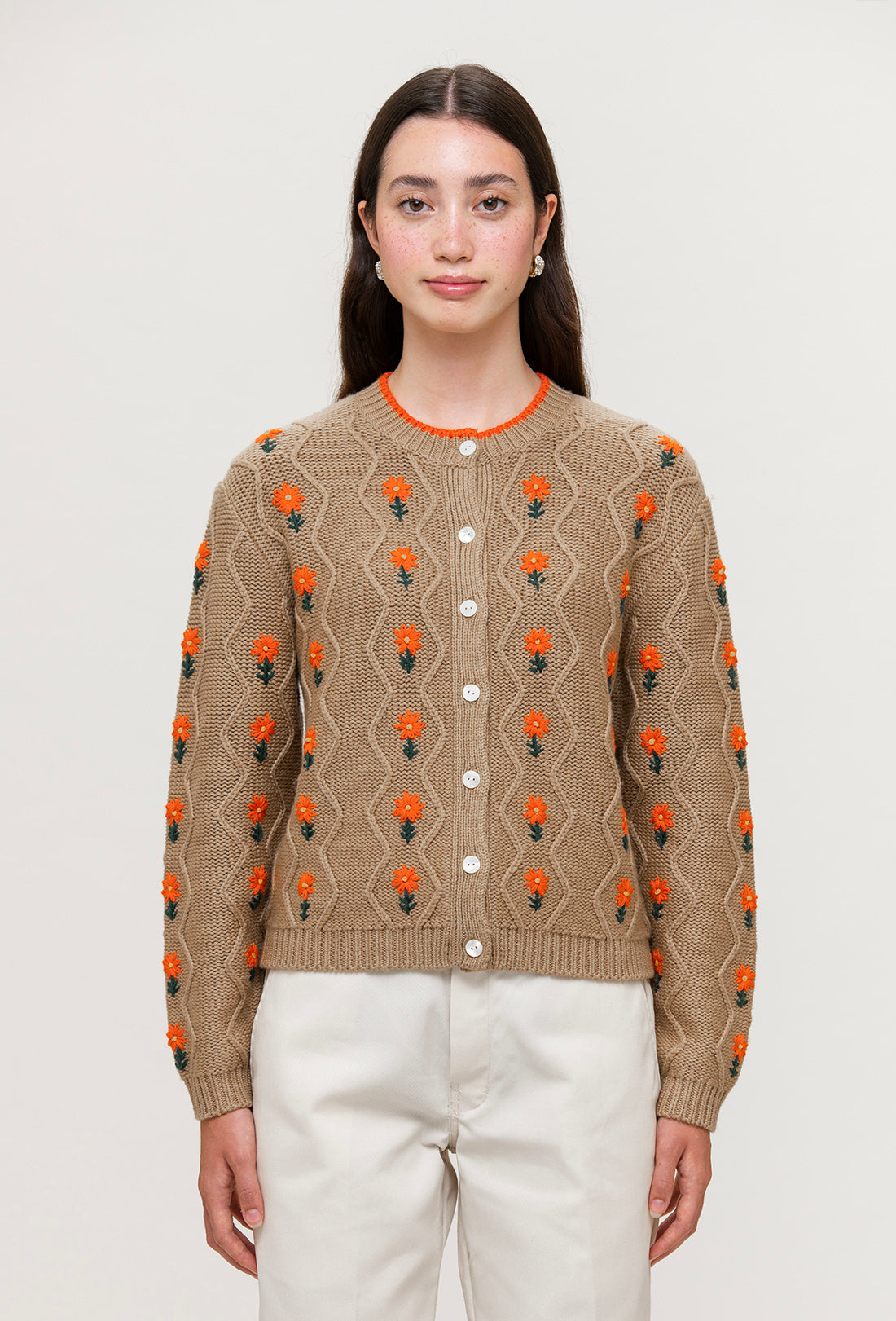 Bennett Cardigan - Camel/Orange