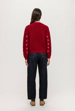 Bennett Cardigan - Maroon/Pink