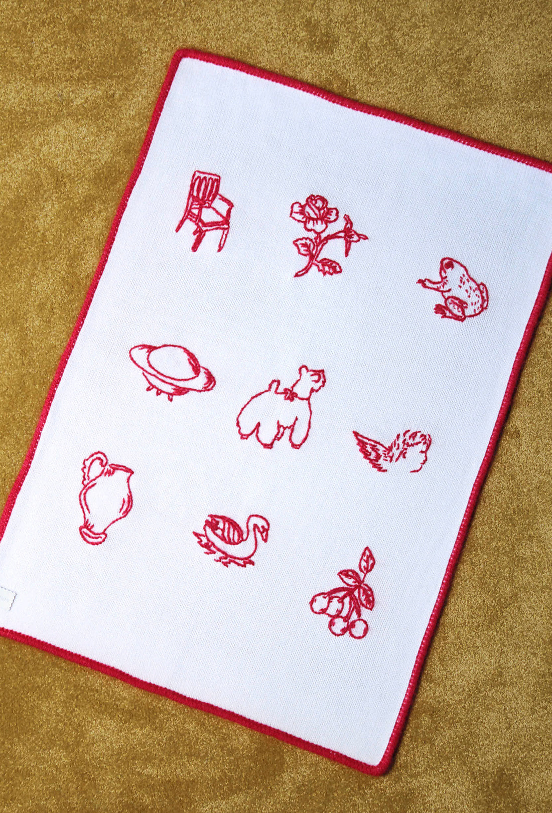 Bethel Baby Blanket - Cream/Rose Red