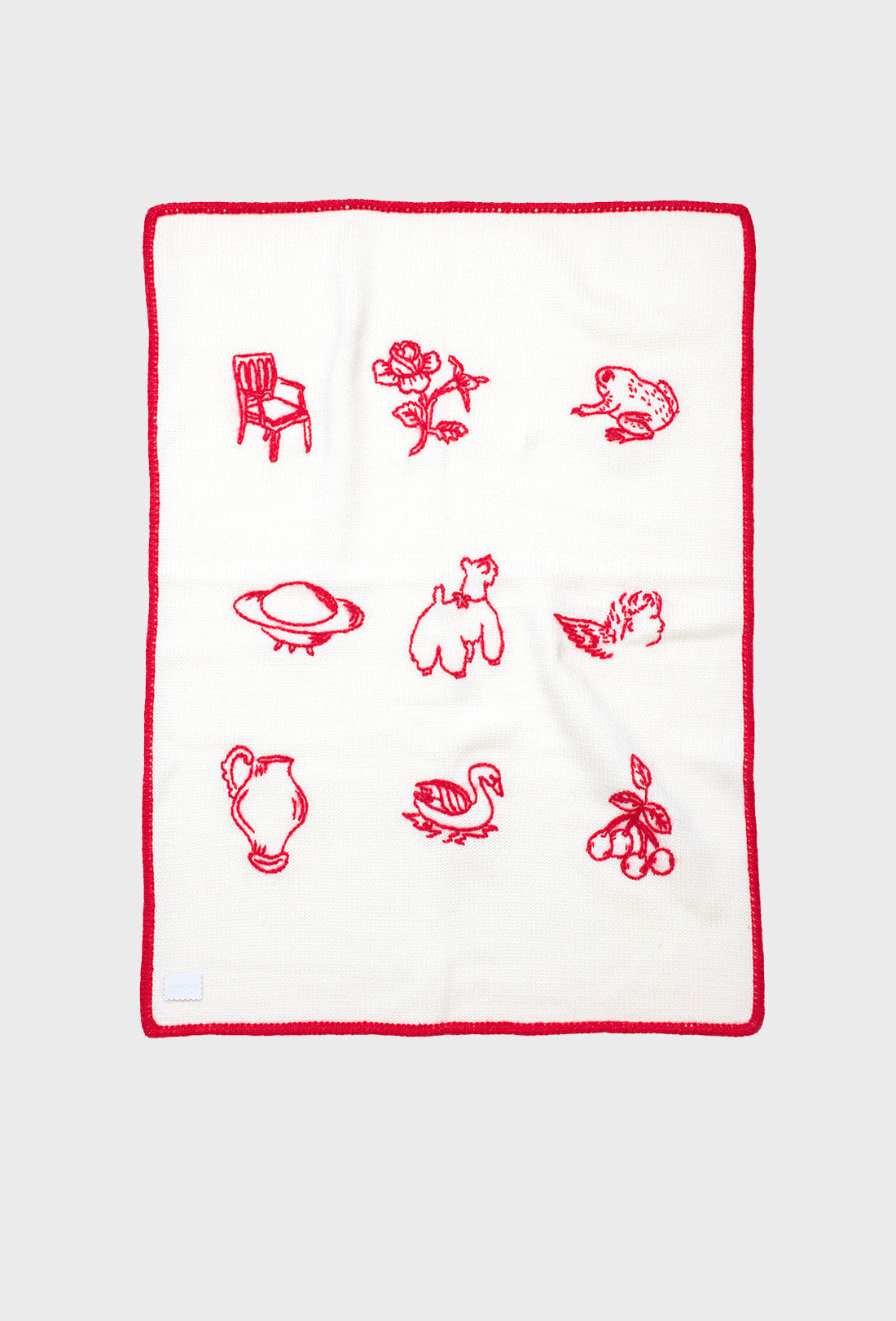 Bethel Baby Blanket - Cream/Rose Red