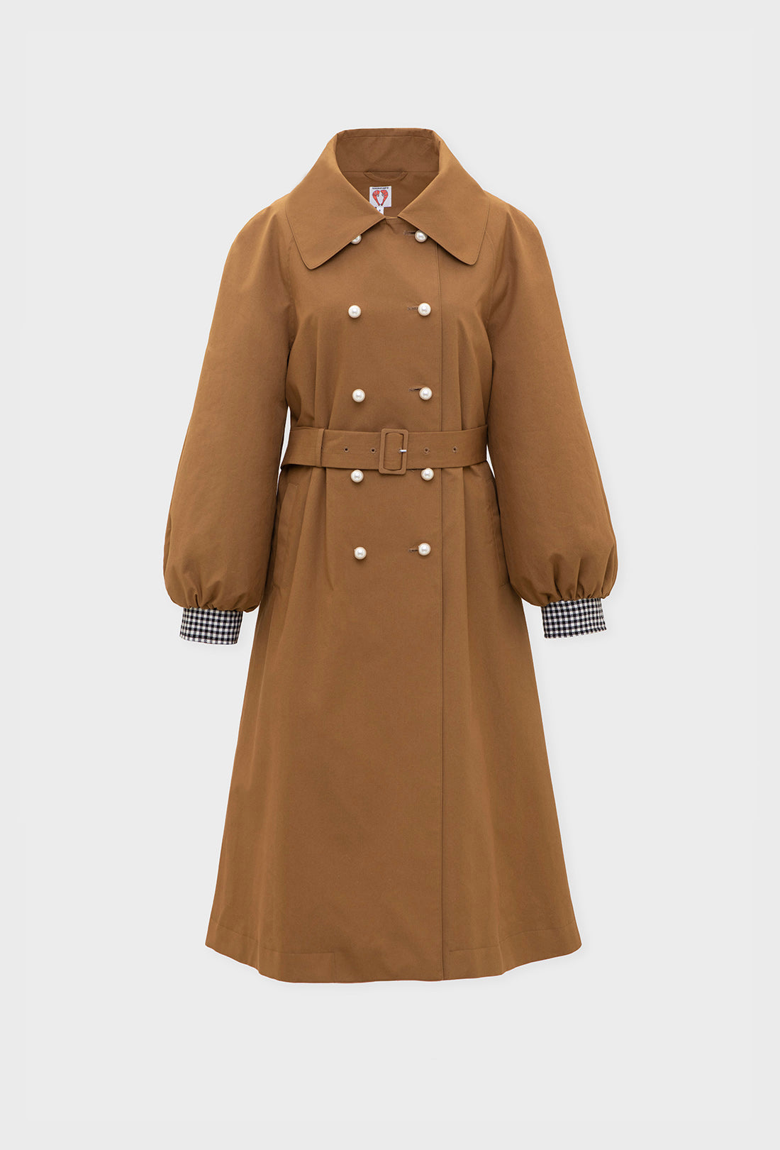 Birch Trench Coat - Tan/Black Gingham