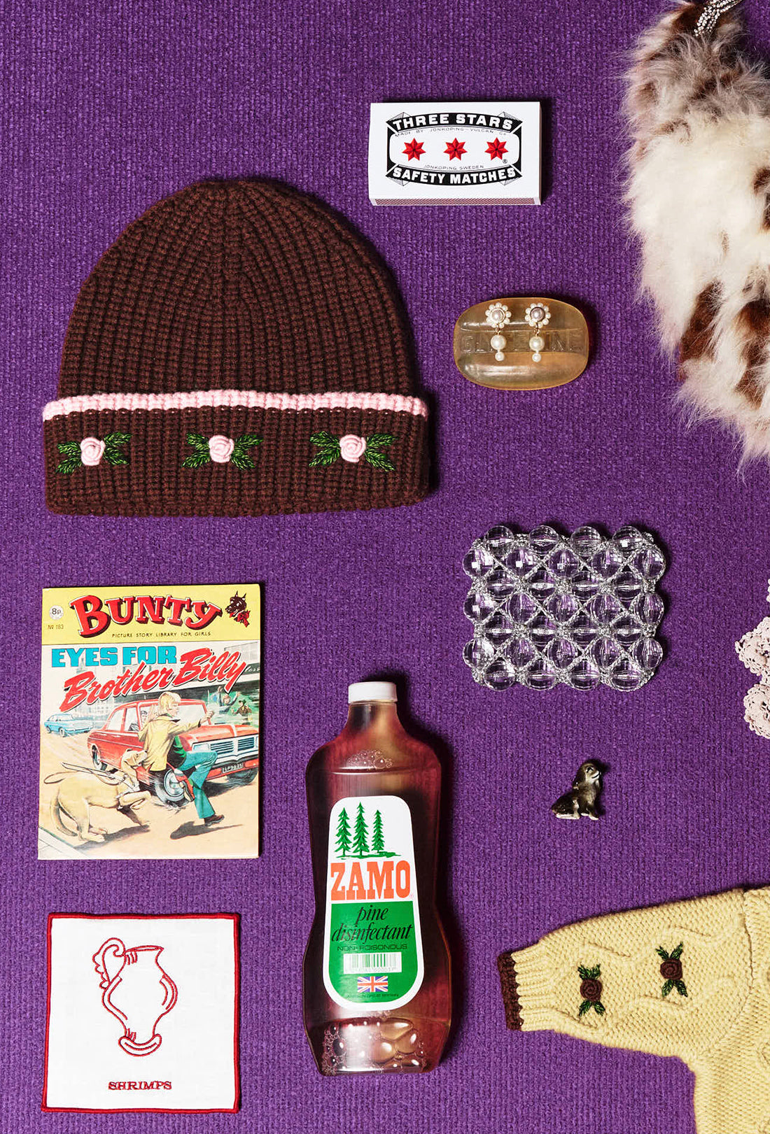 Birdie Beanie - Chocolate Brown/Pale Pink