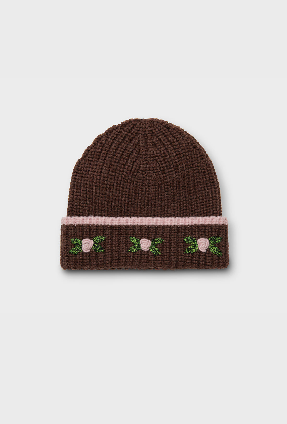 Birdie Beanie - Chocolate Brown/Pale Pink