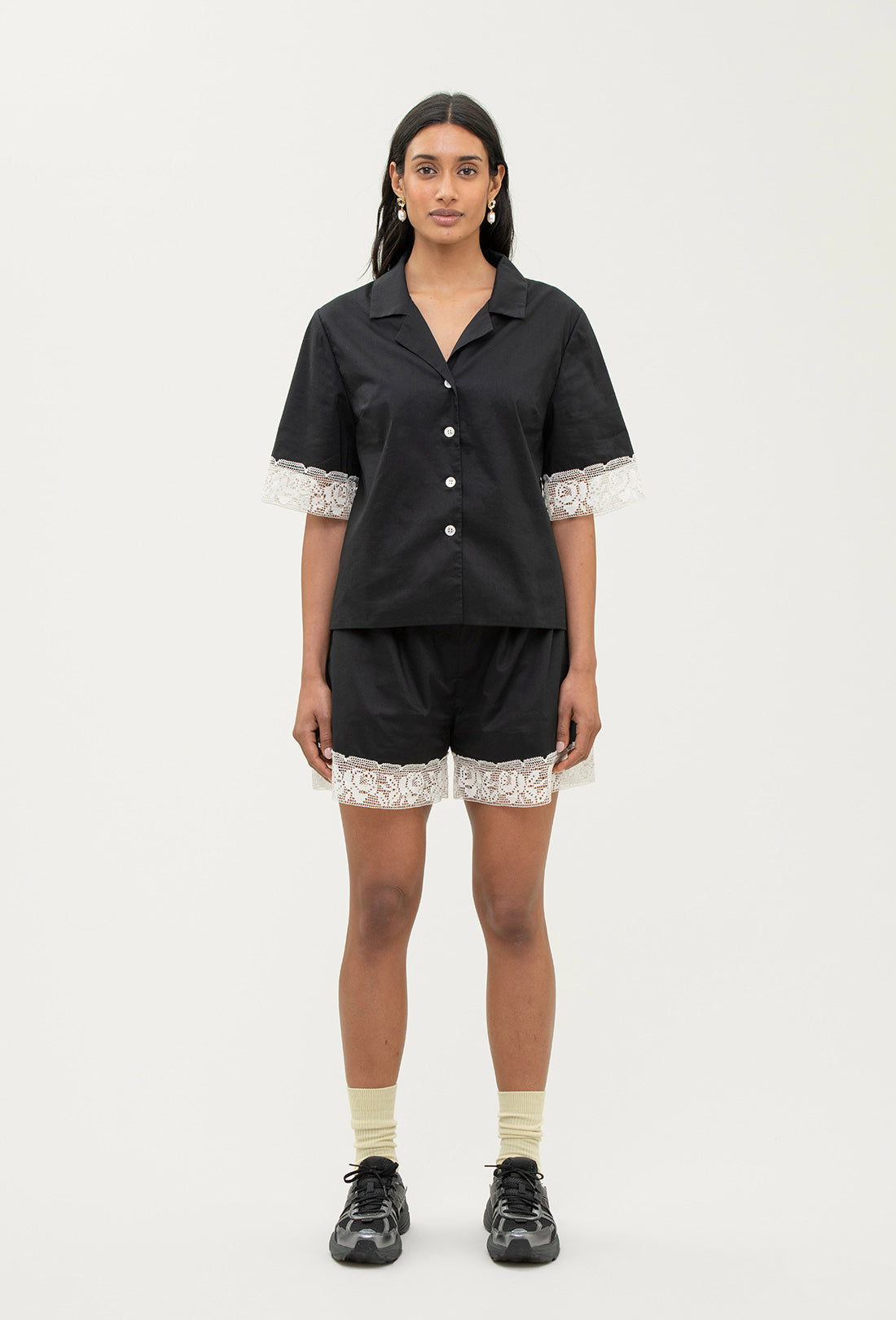 Dimity Blouse - Black/Cream
