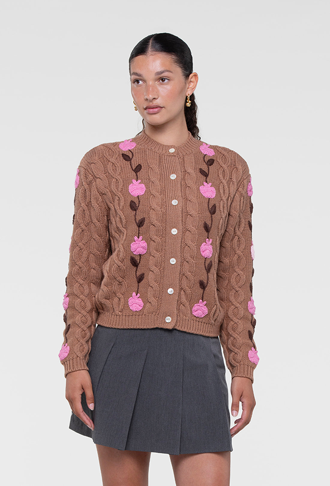 Braeburn Cardigan - Biscuit/Multi