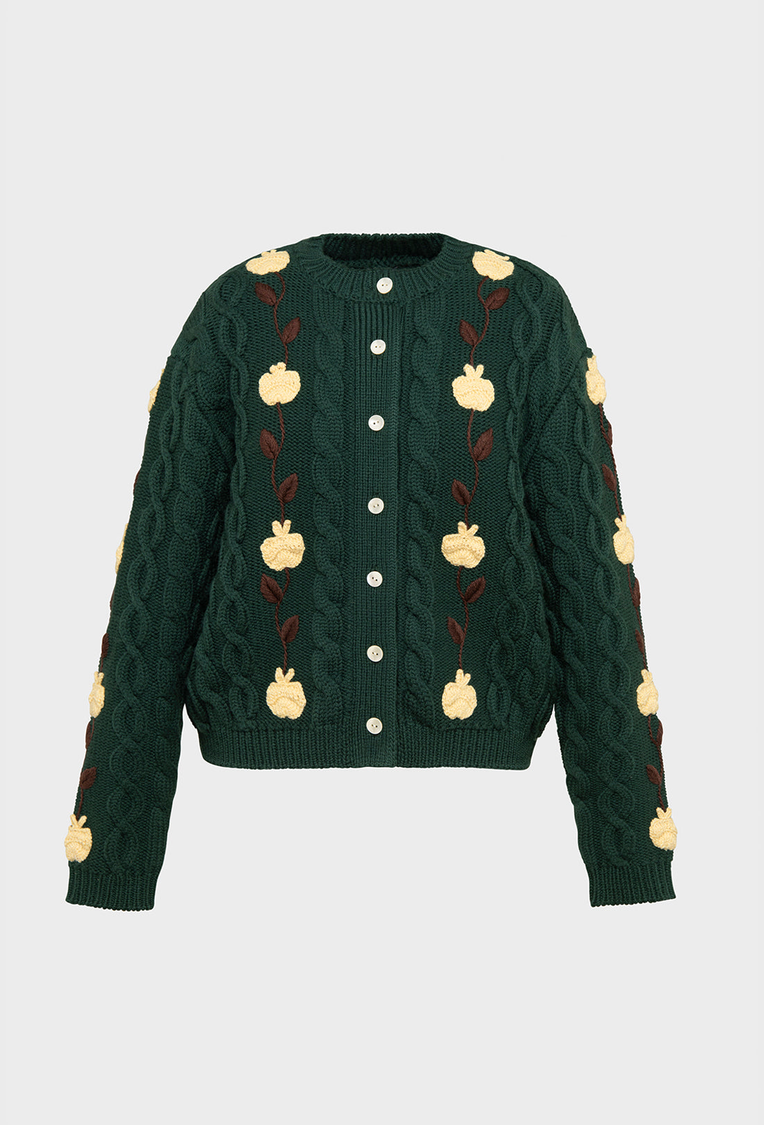 Braeburn Cardigan - Forest Green/Multi