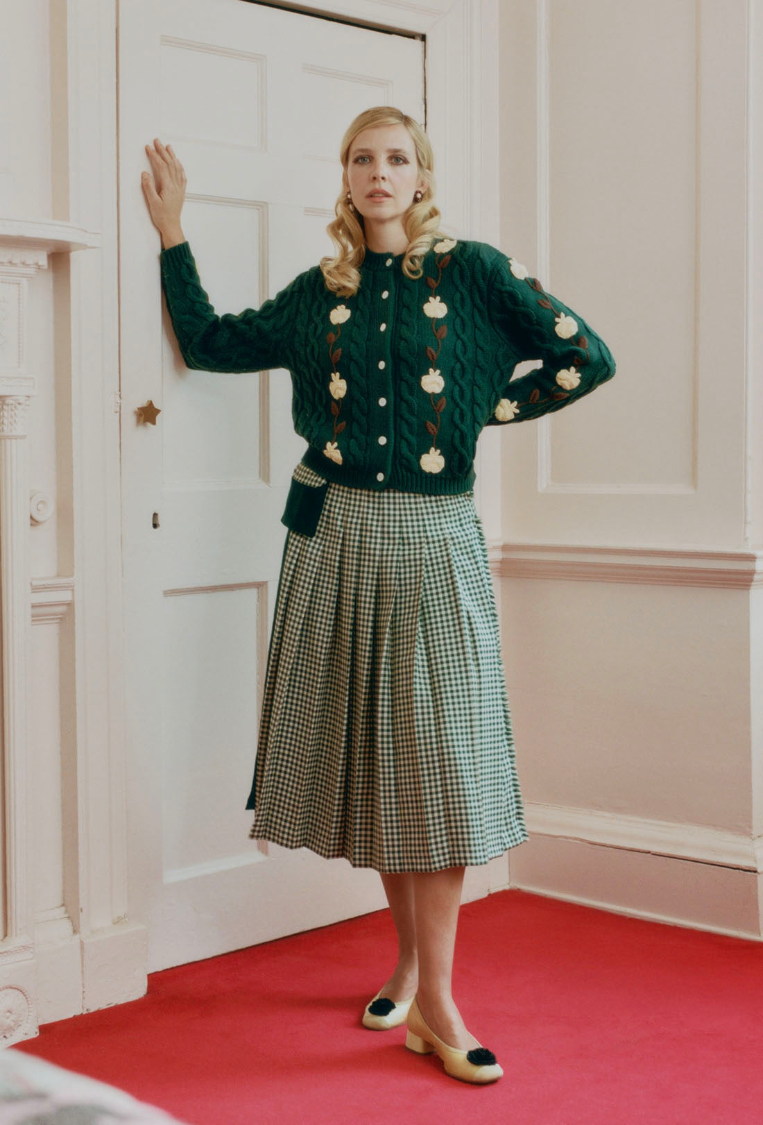 Braeburn Cardigan - Forest Green/Multi