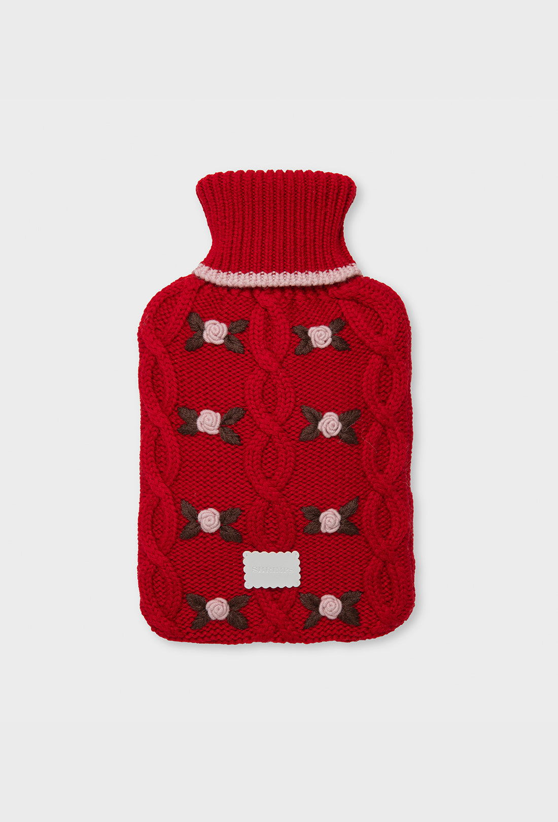 Cecile Hot Water Bottle - Rose Red/Pale Pink