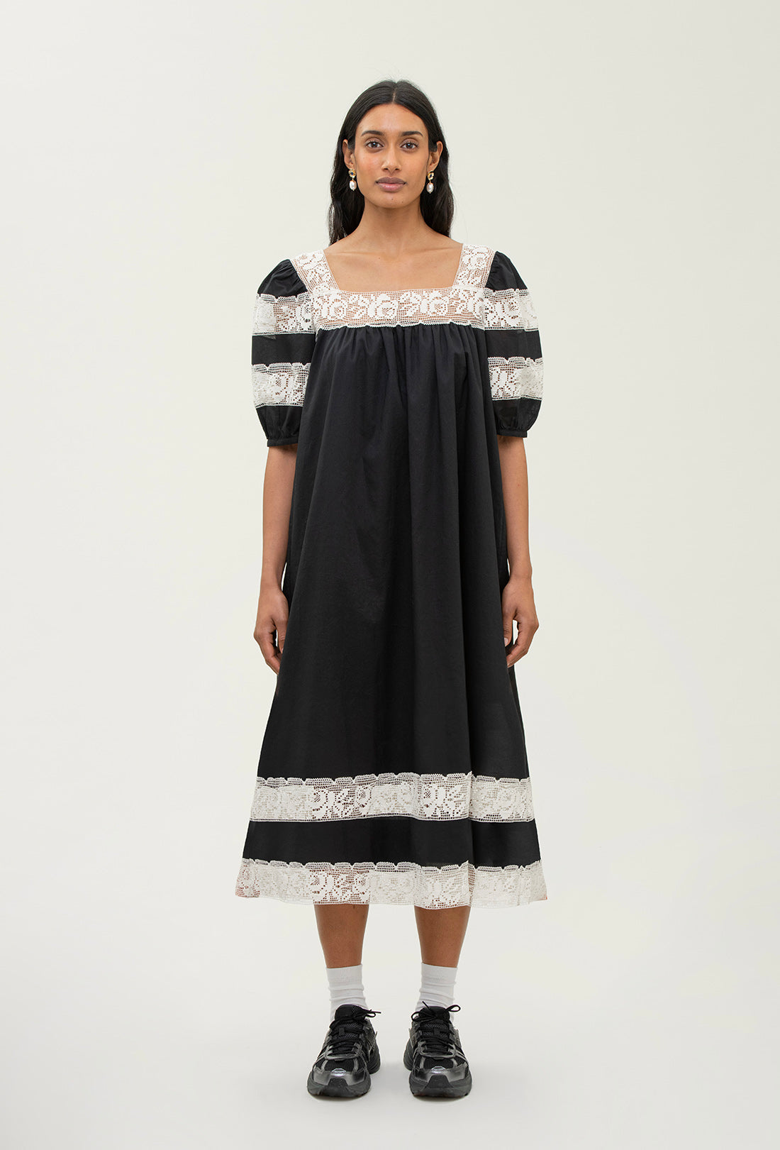 Cherry Dress - Black/Cream