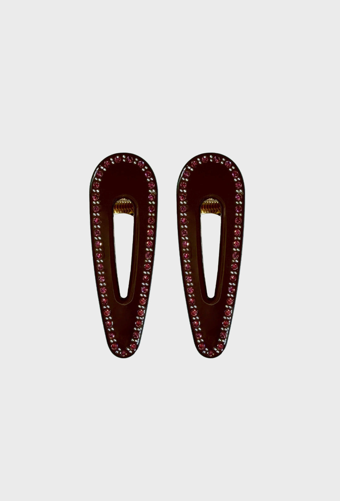 Tort x Shrimps Cora Clips - Brown Jewelled Rose