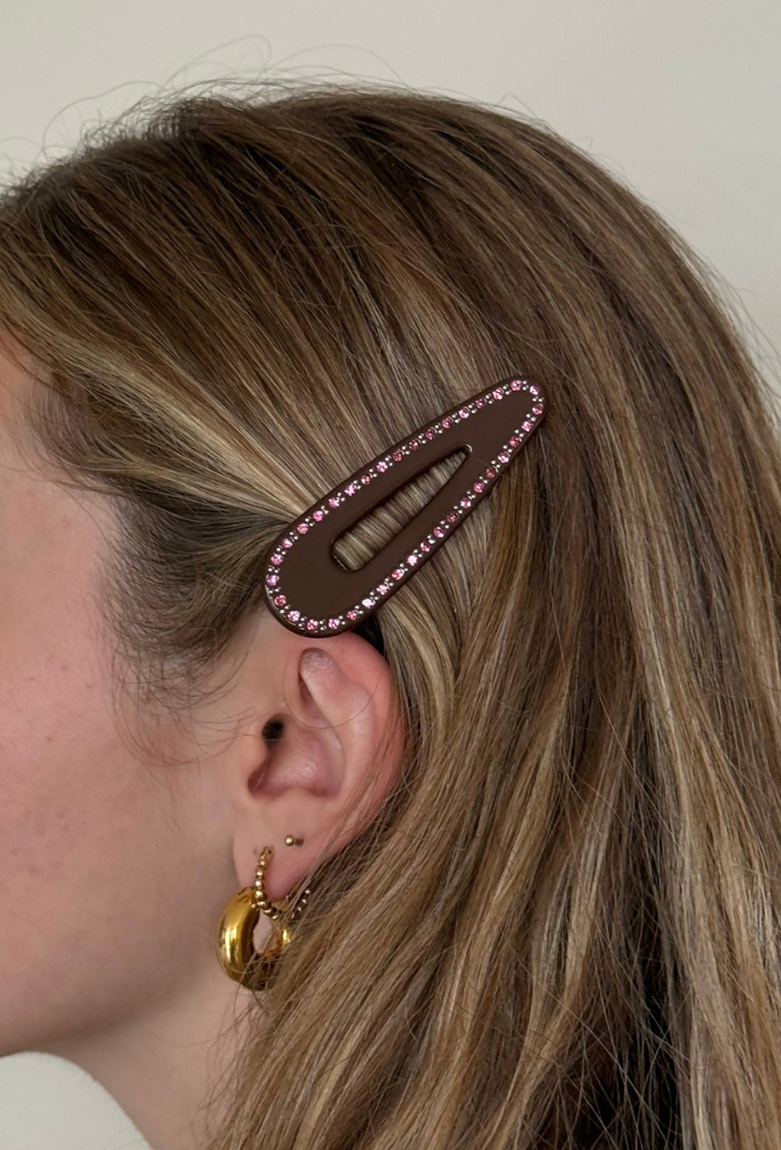 Tort x Shrimps Cora Clips - Brown Jewelled Rose