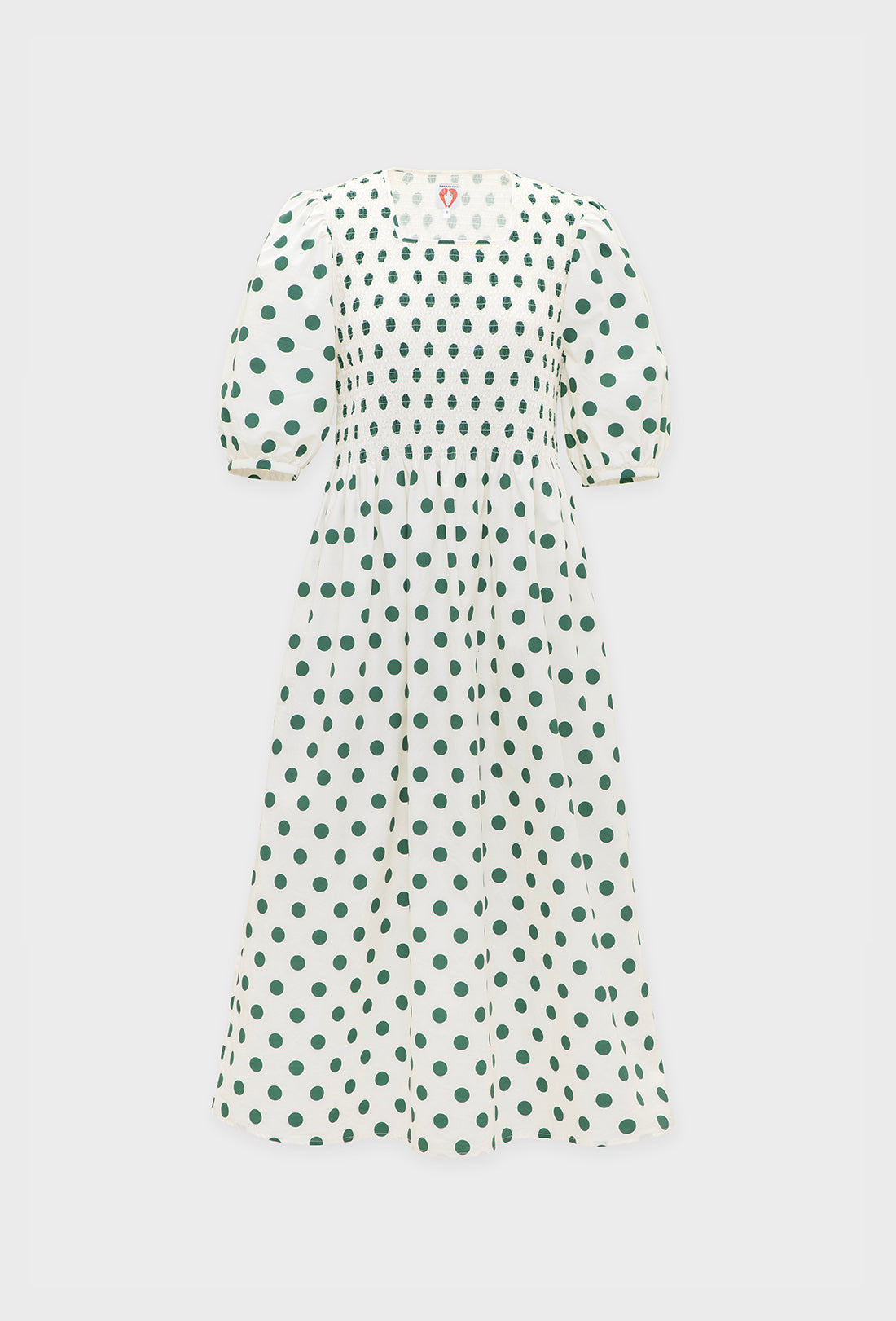 Daria Dress - Green Spot/Cream