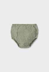 Shrimps baby & kids bloomers. Green gingham cotton baby bloomers. AW26.
