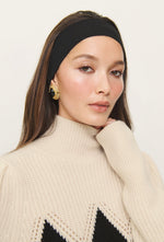 Shrimps x Reformation Diamond Cashmere Turtleneck - Cream/Black