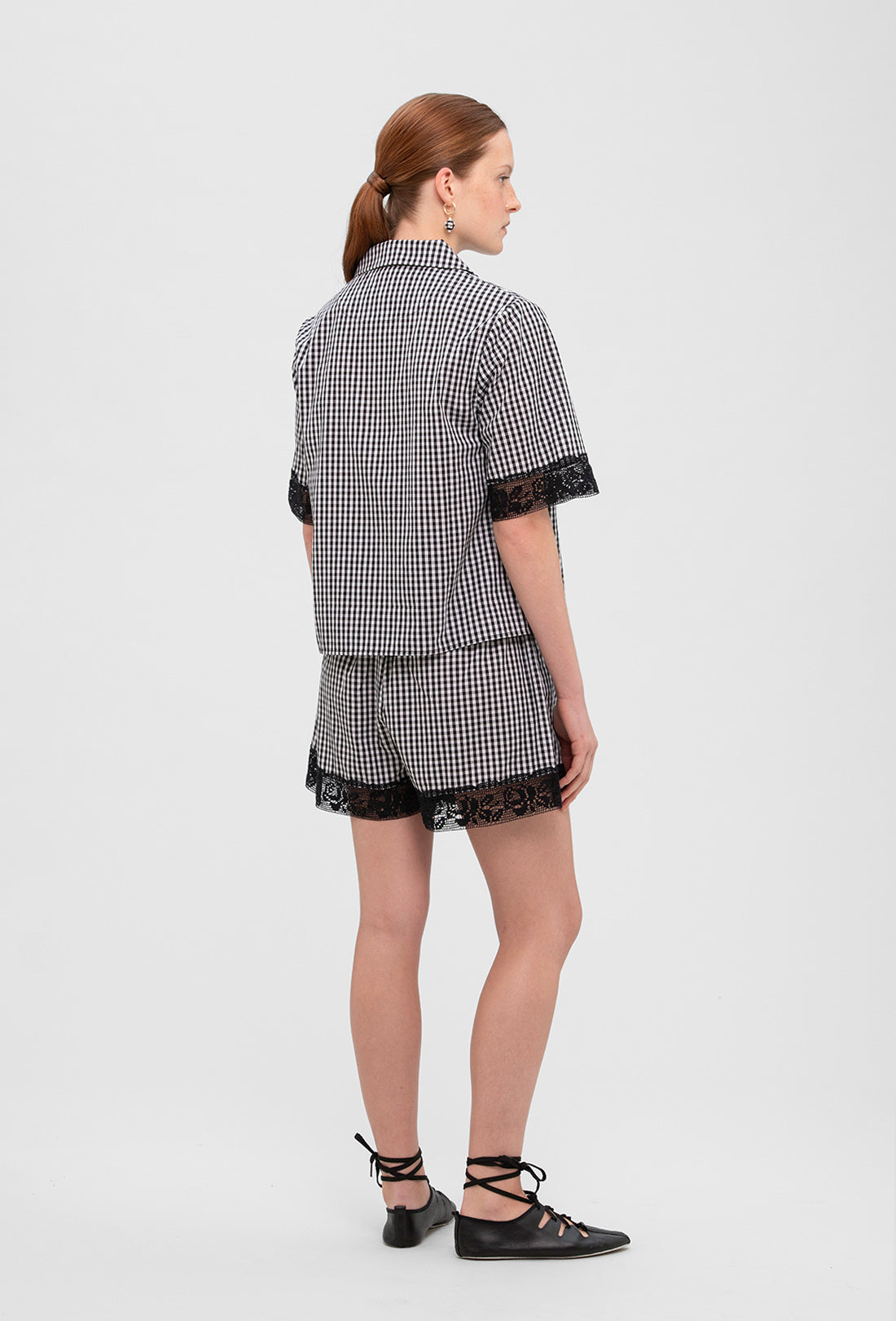 Zaza Cotton Shorts Black Gingham Co-ord | Shrimps – shrimps